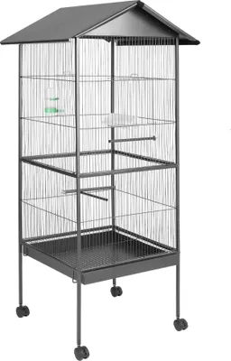 Produktbild von Vogelkäfig 162cm hoch, Spitzdach - anthrazit