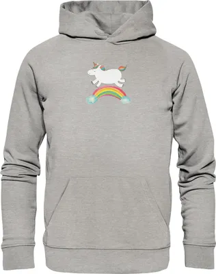 Produktbild von Mr. & Mrs. Panda Kapuzensweater Einhorn Regenbogen Größe XXL - Heather Grey - Geschenk, Glitzer, Sweatshirt, Statement-Hoodie, Erwachsenwerden, Kapuzenpullover, Unicorn