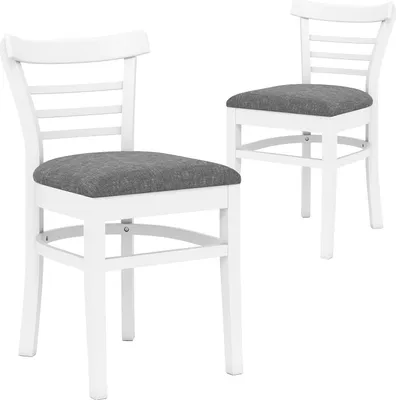 Obrázok produktu pre COSTWAY jedálenské stoličky set 2, drevené kuchynské stoličky, jedálenské stoličky s čalúneným sedákom, drevené stoličky čalúnené, do 180 kg, stoličky (biele)
