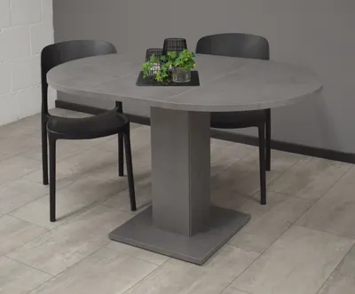 Produktbild von Säulen-Esstisch >Tap< (ausziehbar bis 130cm) in graphit - 90/130x76x90cm (BxHxT)