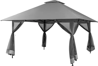 Produktbild von GOPLUS Gartenpavillon, Pop Up Faltpavillon mit Tragetasche mit Rollen, Höhenverstellbarer Gartenpavillon mit Doppeldach & 4 Netzwänden