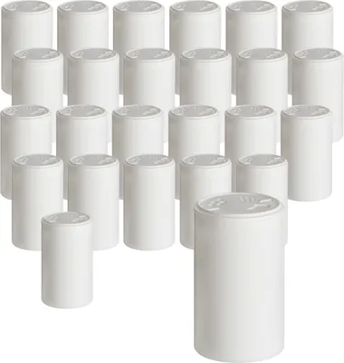 Immagine prodotto di set di 24 portaspezie 200 ml bianco con coperchio - Barattoli per spezie in plastica con 3 misure di portaspezie - Portasale e pepiera vuoti