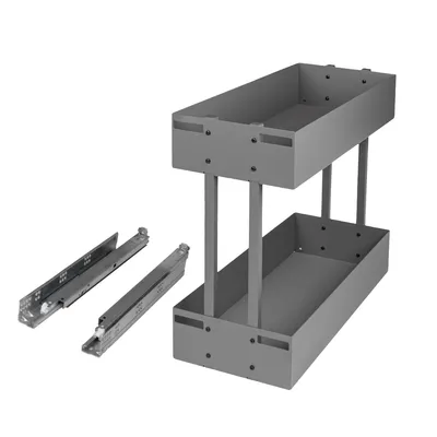 Produktbild von Unterschrankauszug 45 cm Küche Softclose Anthrazit 2 Etagen Schrankauszug 450mm Vollauszug
