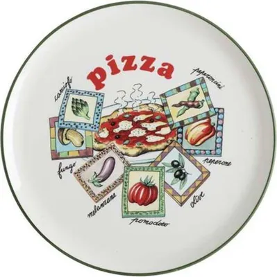 Obrázek produktu pro Keramický talíř na pizzu 32 cm se zeleninou