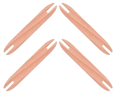 Produktbild von 4 Stück Holz-Webschiffchen für Handarbeiten