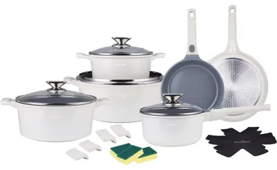 Produktbild von Swiss Haus SAPPHIRE Kochgeschirr-Set, 19-teilig, Weiß