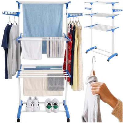Produktbild von KRUMAD Wäscheständer Wäscheturm, Wäschetrockner klappbar, Trockenständer für Kleidung, Handtücher und Textilien, KI-generiertes Bild