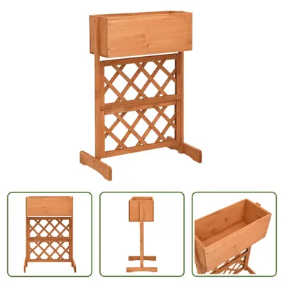 Produktbild von The Living Store Garten-Spalier mit Blumenkasten Orange 45x30x74 cm Tannenholz