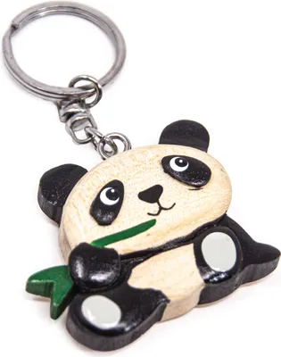Produktbild von Schlüsselanhänger aus Holz - Panda