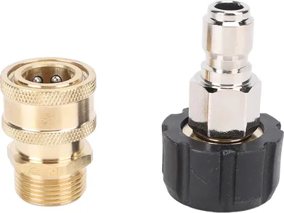 Obrázok produktu pre 2 ks vysokotlakový čistič adaptér M22 na 1/4 palca rýchlospojka sada mosadz samec a samica oddeľujú 15 mm palec M22-15 jadro