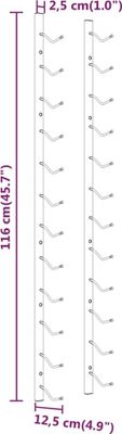 vidaXL Wand-Weinregal für 12 Flaschen 2 Stk. Weiß Eisen