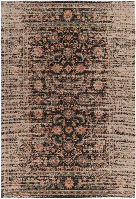 Produktbild von Qiyano Teppich für Wohnzimmer klassisch Ornamente Geometrisch Blumenmuster braun, 80 x 150 cm
