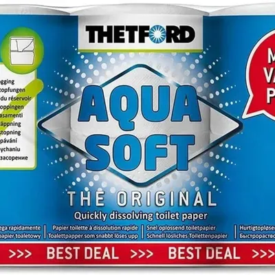 Image de Papier toilette camping, Aqua Soft, 1 packung = 6 rollen, papier toilette soluble