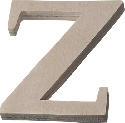 Produktbild von Holzbuchstabe Z 8x7x1cm natur Packung mit 6 Stück