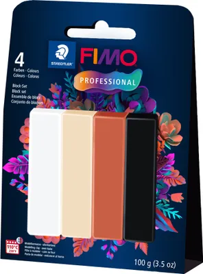 Produktbild von FIMO PROFESSIONAL Modelliermasse-Set "Natural Colours" 4 Blöcke à 25 g