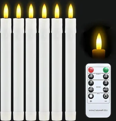 Produktbild von Dimmbare Punktkaarsen mit Bewegender Flamme - Timerfunktion und Fernbedienung - Batteriebetriebene Wandkaarsen - Kaarshalter - Kerstdekoration