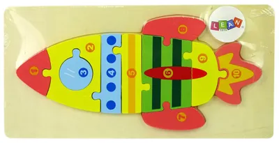 Produktbild von Leantoys Holzpuzzle Raketen Zahlen (Spielzeuge - Holzspielzeug)