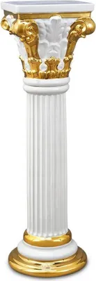 Produktbild von Casa Padrino Barock Keramik Säule Weiß / Gold 28 x 28 x H. 88 cm - Barockmöbel