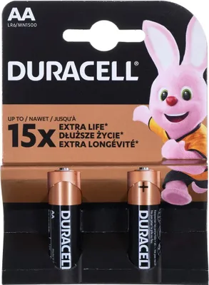 Produktbild von DURACELL BASIC AA/LR6 K2 Alkaline-Batterien - Blisterverpackung 2 Stück