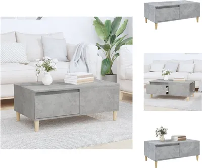 Obrázek produktu pro vidaXL Konferenční stolek beton šedý 90x50x36,5 cm materiál na bázi dřeva - Konferenční stolky