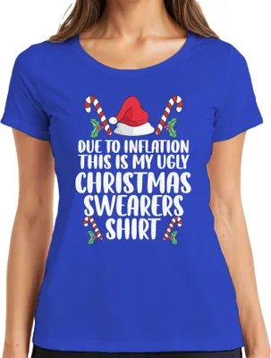 Produktbild von Inflation Ugly Christmas Sweater Shirt - Weihnachten Xmas Christmas Damen T-Shirt, Blau, S