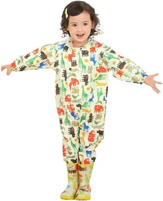 Productafbeelding van Famanu regenjas voor kinderen, uni, 100% waterdicht, lichtgewicht, geschikt voor kinderen van 75-135 cm