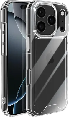 Produktbild von Avizar, Hülle iPhone 17 Pro Max Silikonrahmen verstärkte Ecken, Transparent