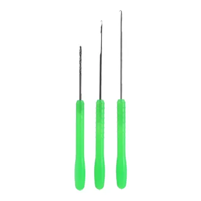 Produktbild von 3-in-1 Angelwerkzeug-Set, Kohlenstoffstahl Köder-/Hakennadel für Montagen, grün/silber