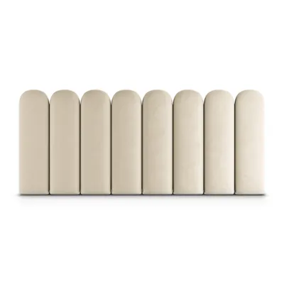 A row of cream-colored upholstered panels against a white background.