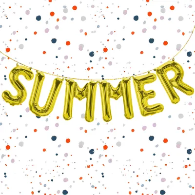 Obrázok produktu pre Fóliový balón s nápisom Summer, zlatý, cca 40 cm na plnenie vzduchom