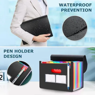 Obrázek produktu pro Barevný pořadač A4 s 13 přihrádkami, design duha, pro domácnost