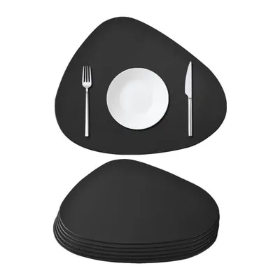 Produktbild von Tischsets Leder – Abwaschbar, Rund, Doppelseitig rutschfest, 6 Stück