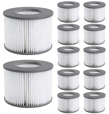 Produktbild von Ersatz-Filterkartuschen für MSPA Whirlpools ab 2020 | 12 Stück | Wasserfilter für aufblasbare Pools & Hot Tubs