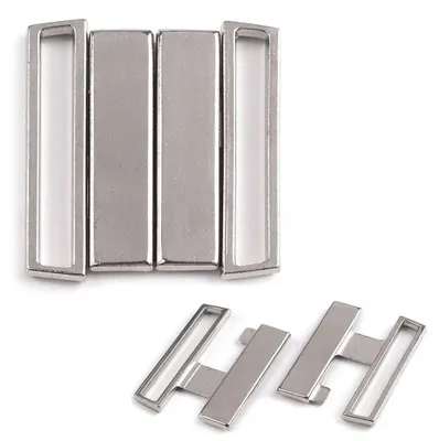 Bikini-Verschlüsse 1 Paar Metall 25mm Bikini BH Verschluss Dessous nähen silber