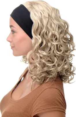Produktbild von WIG ME UP Perücke Stirnband Hellblond Locken Schulterlang BRO-704-22