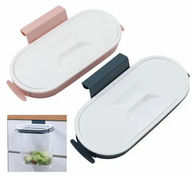 Immagine prodotto di Porta sacchi per rifiuti sospeso Unyqoos® con coperchio – Contenitore salvaspazio per sacchi dell'immondizia in PP, ideale per cucina, bagno e ufficio