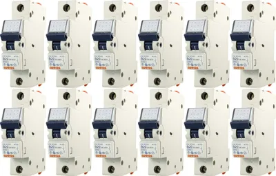 12x Gewiss GW92208 B20 Sicherungsautomat Serie 90 1-polig Typ B 230V AC 20A 6kA Abschaltvermögen IP2X DIN-Schiene Überstrom- und Kurzschlussschutz MCB Leitungsschutzschalter
