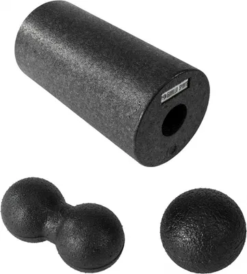 Produktbild von GORILLA SPORTS® Faszien Set - inkl. Faszienrolle, Faszienball und Duoball, 3er Set, Schaumstoff, Schwarz - Faszienset, Massage Set, Massageball, Faszien Training, Schaumstoffrolle