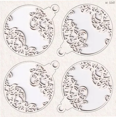 Produktbild von SCRAPINIEC Dekorpappe Die Cut Chipboard Dekoration Ornament Christbaumkugel 5245