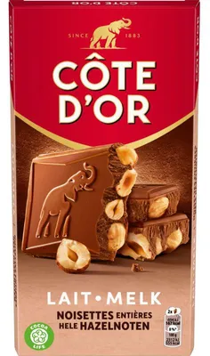 Image de Côte d'Or Bloc chocolat au Boisson aux noisettes 180 g - crémeux & croquant