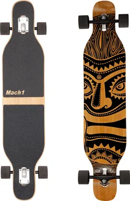 Produktbild von Mach1 Bambus Longboard mit Keramik Kugellager + T-Tool - Skateboard Drop Through Cruiser Komplettboard 2855