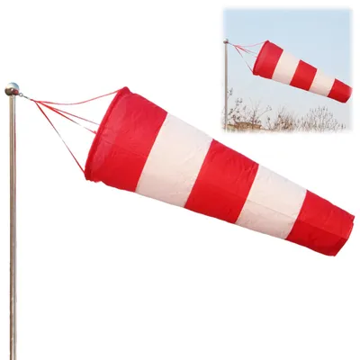 Windhose rot/weiß reflektierend 60x25 cm für Außenbereich