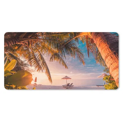 Produktbild von MuchoWow® Mauspad Mousepad Sonnenschirm - Stühle - Strand 60x30 cm - Mousepads - Maus Mat - Pad - Mausunterlage - Nachhaltig