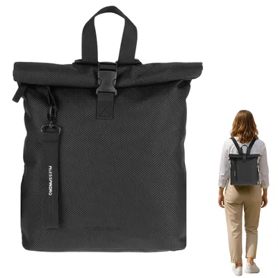 Produktbild von Rucksack Damen klein Alessandro small medium DIN A4 Bürotasche für Damen Freizeitrucksack mit Rückentasche Mila 4293 Backpack Black Schwarz + Etui