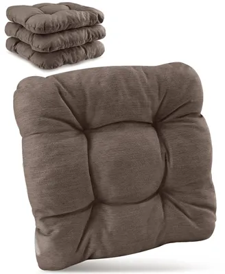 Produktbild von Beautissu 4er Set Premium Stuhlkissen Taupe HighLux SK, 40x40x8cm