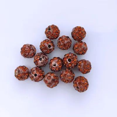 Immagine prodotto di Perline Shamballa, glitter, 8 mm, 15 pezzi, rosso scuro