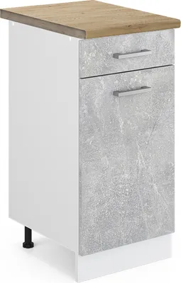 Produktbild von Küchenunterschrank Vicco R-Line Beton 40 cm , AP Eiche, Model 45693