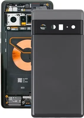 Image de Pièce de rechange pour Google Pixel 6 Pro noir : couvercle de batterie et cadre central