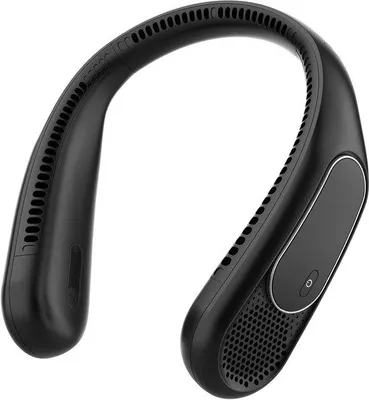 Produktbild von VHV - Mini-Ventilator – tragbarer USB-Ventilator – freihändiger Halsventilator mit 6000 mAh, 4 Geschwindigkeitsstufen, USB-aufladbar, schwarz – für Büro, Reisen, Sport und Outdoor-Aktivitäten