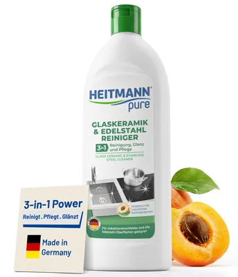 Produktbild von HEITMANN pure Glaskeramik- und Edelstahlreiniger 250 ml | Glaskeramikkochfeldreiniger für